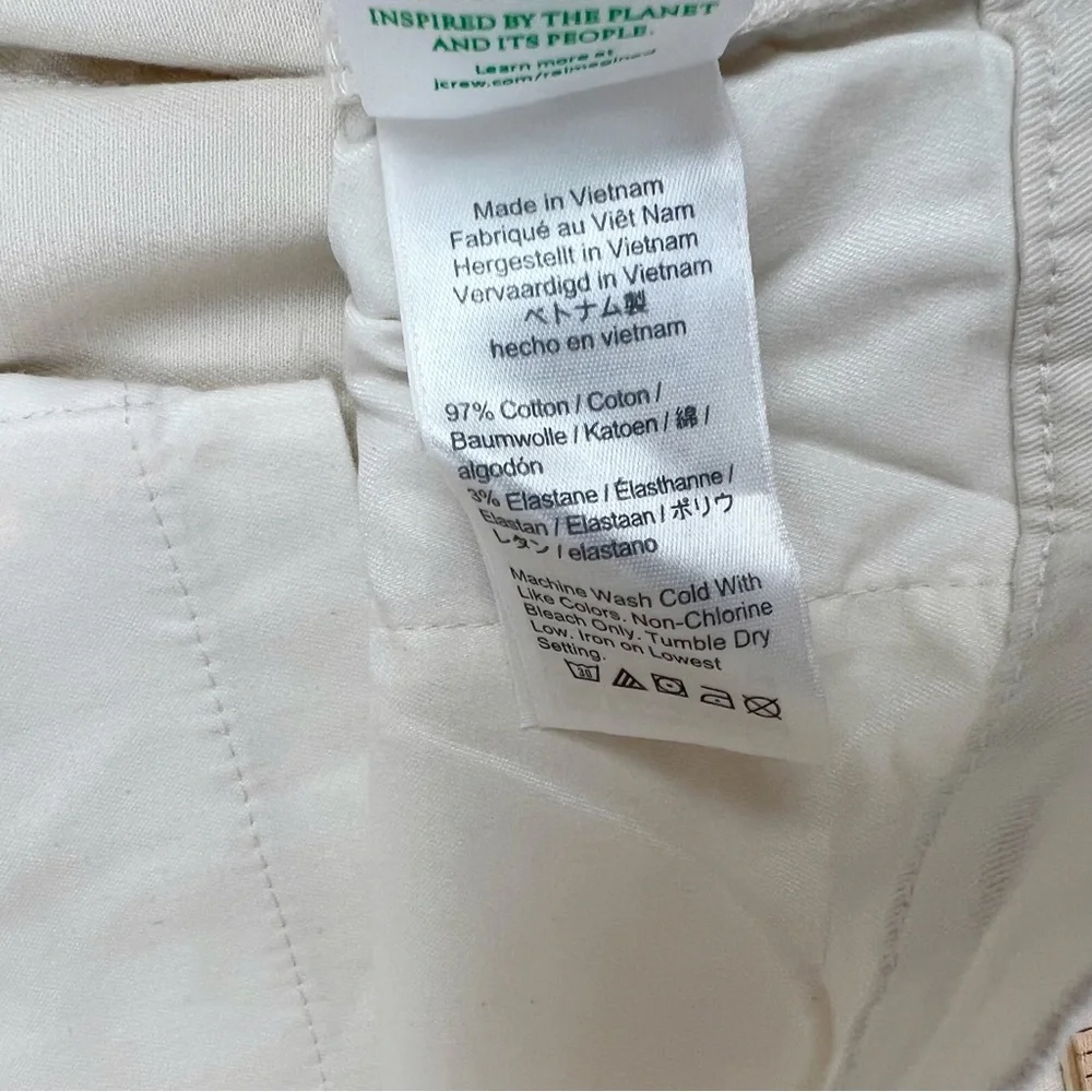 J Crew New high rise Vintage slim-straight stretch chino pant Mountain white